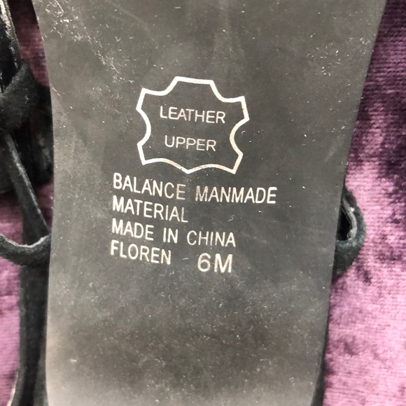 3/$20 - Black suede strappy slings back sandal - Picture 4 of 5